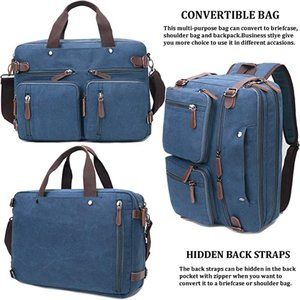 Convertible Laptop Backpack 17.3 Inch Messenger Bag Unisex